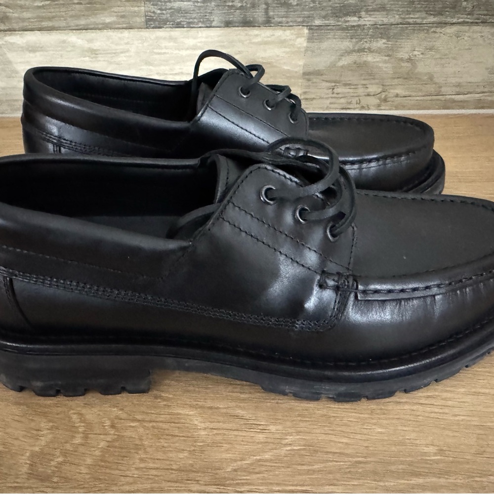 Massimo Dutti Black Leather Loafers